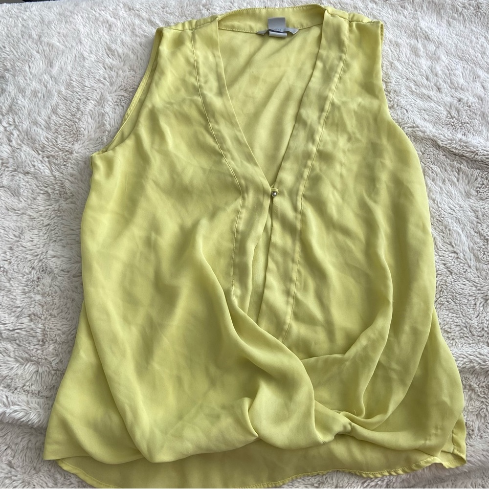 H&M Light Yellow Chiffon Top